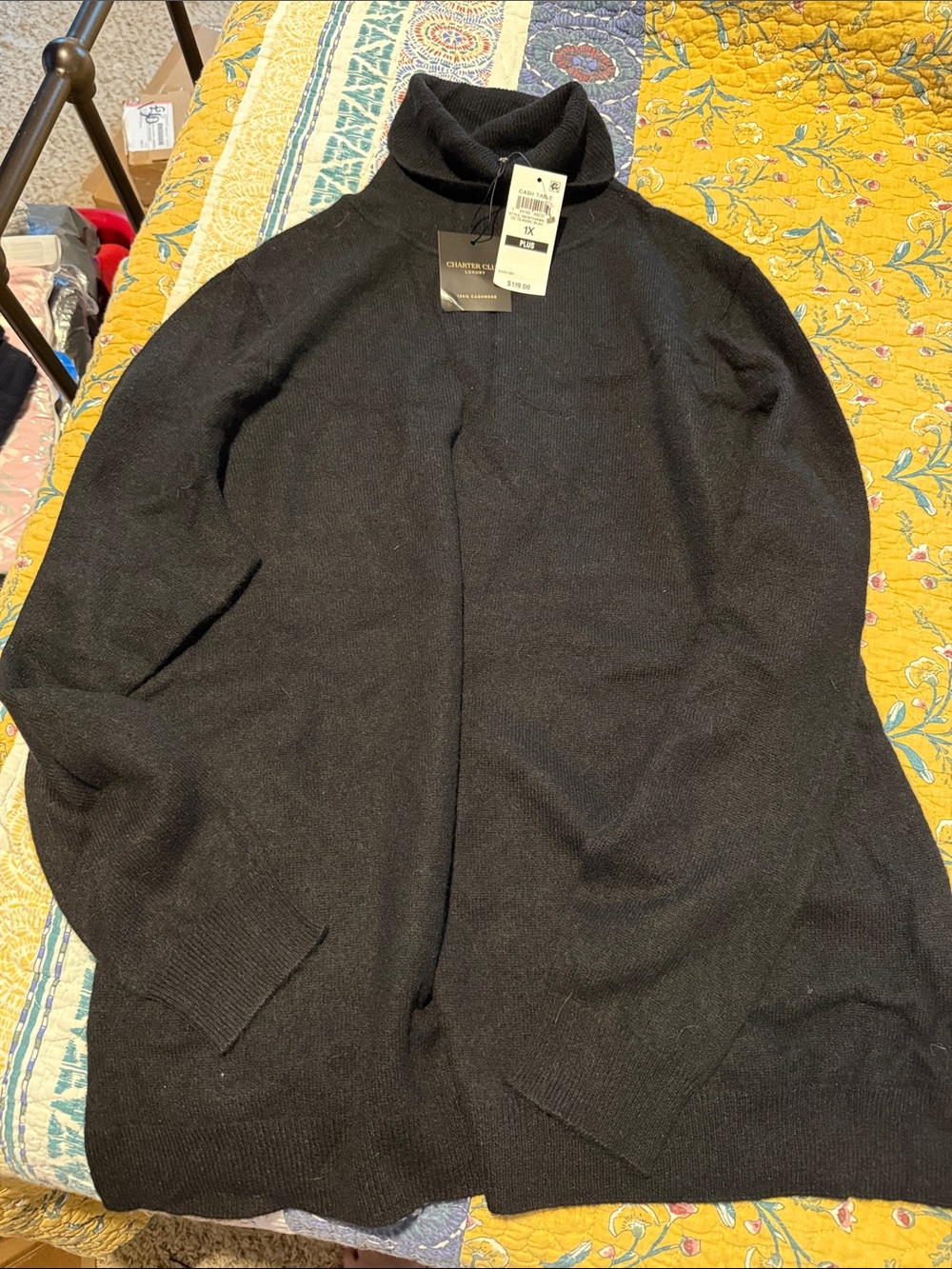Charter Club Black Women’s 100% Cashmere Turtleneck Knit Sweater